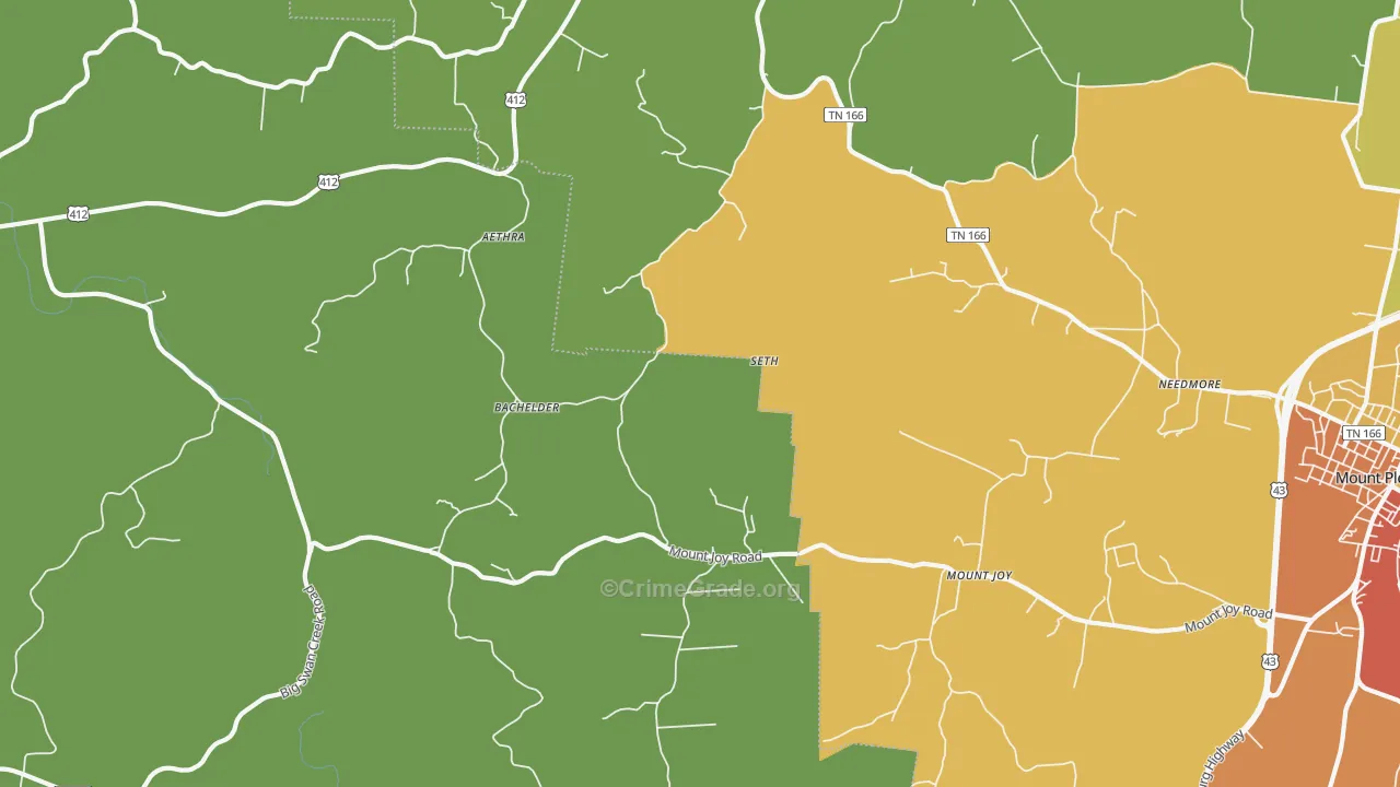 Mount Joy, TN Map of Arson Rates