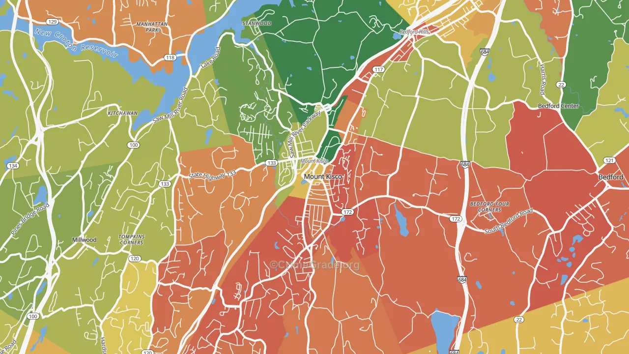 Mount Kisco, NY Map of Arson Rates