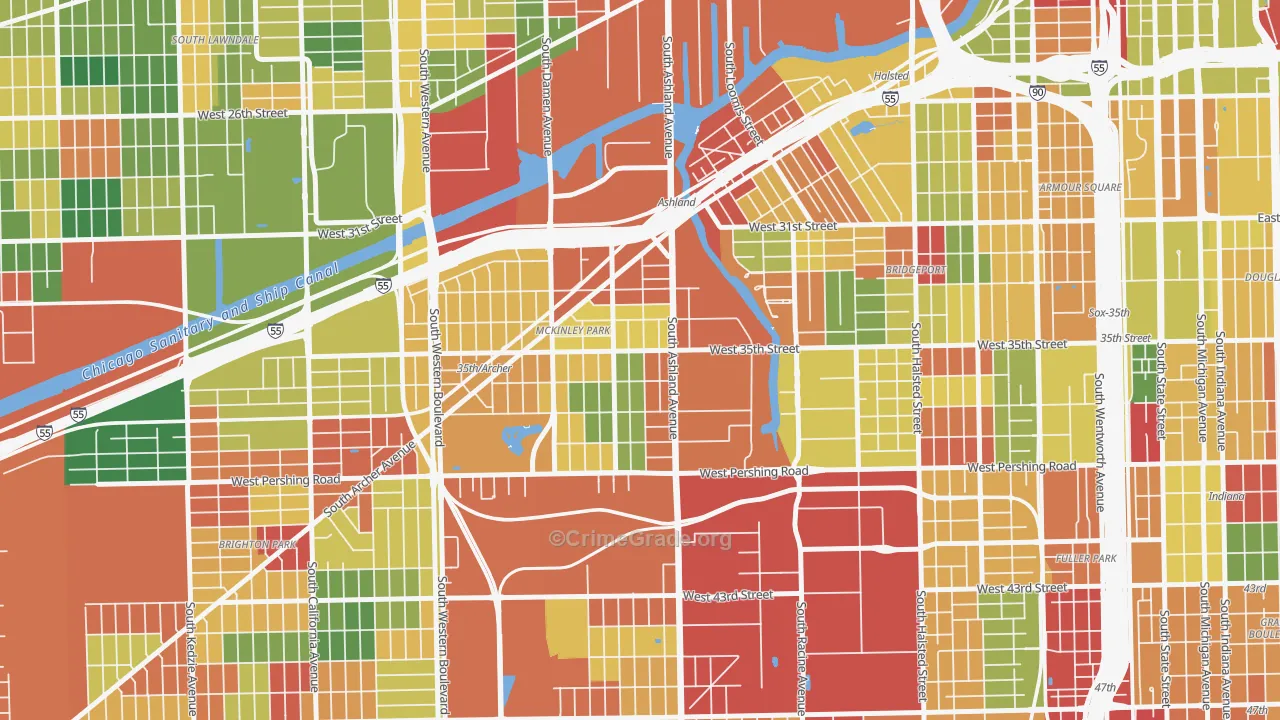 Mount Pleasant, Chicago, IL Map of Arson Rates