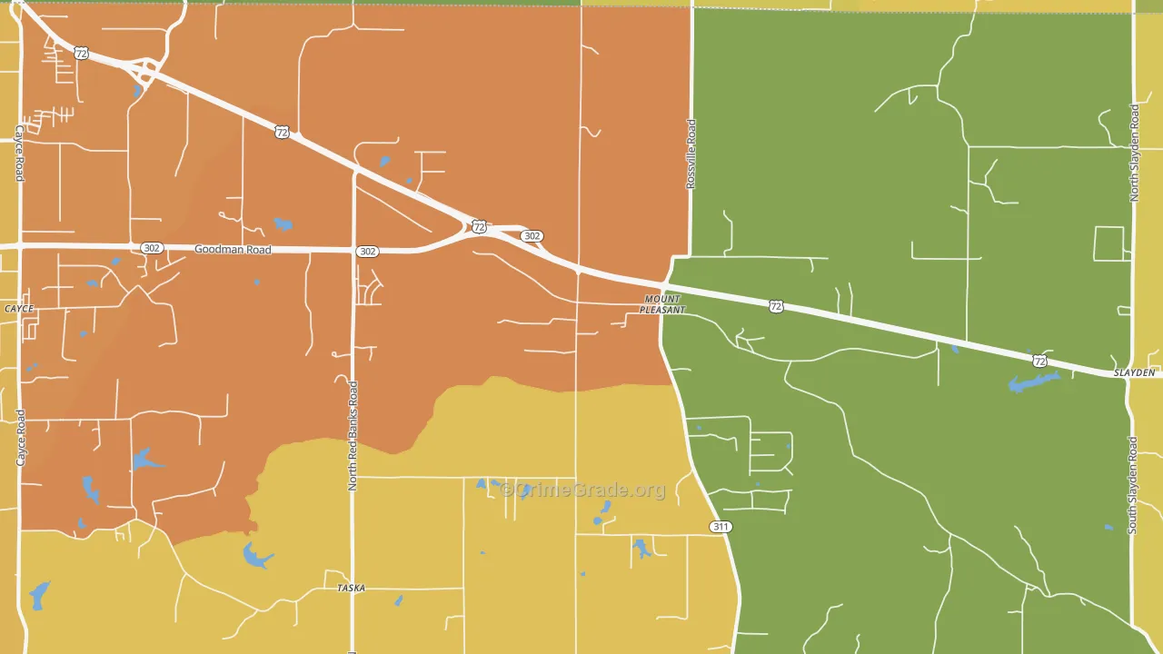 Mount Pleasant, MS Map of Arson Rates