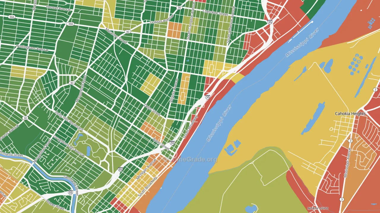 Mount Pleasant, St. Louis, MO Map of Arson Rates