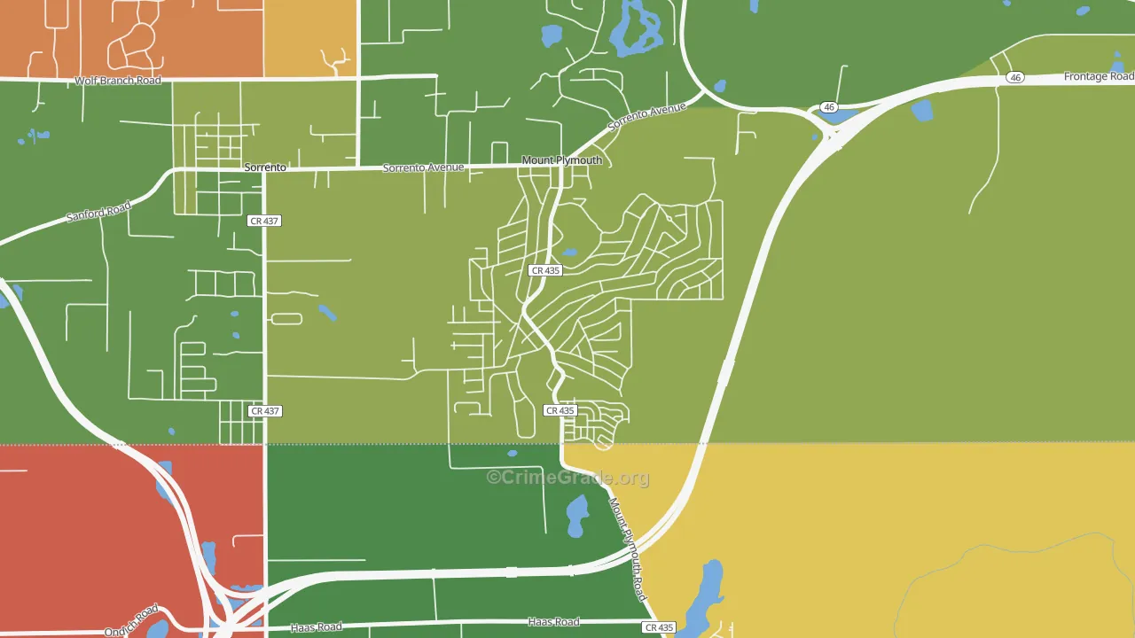 Mount Plymouth, FL Map of Arson Rates