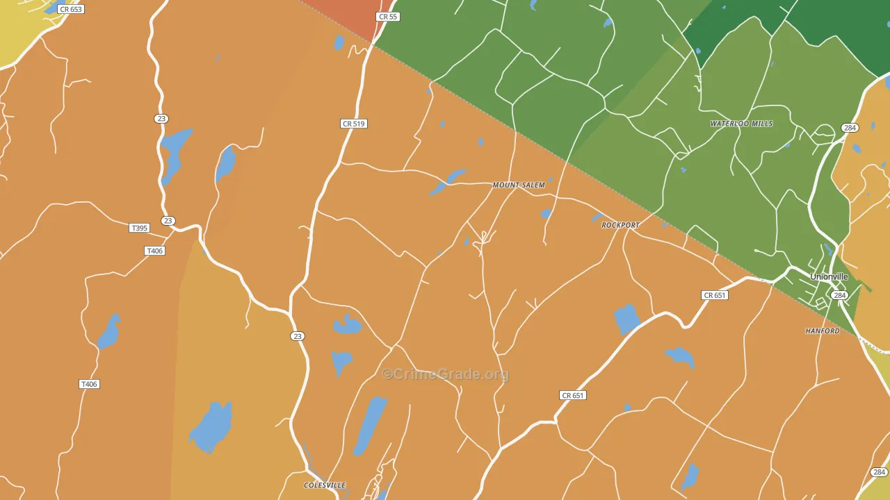 Mount Salem, NJ Map of Arson Rates