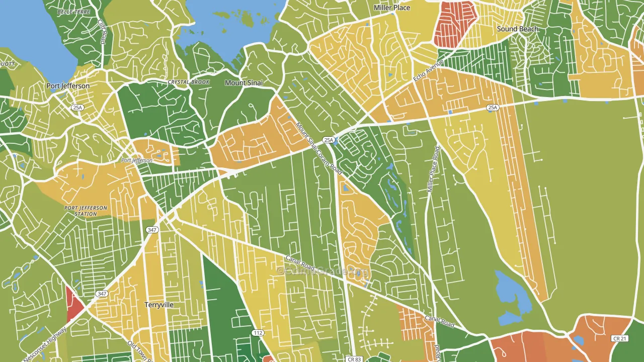 Mount Sinai, NY Map of Arson Rates