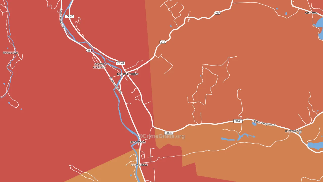 Mount Tremper, NY Map of Arson Rates