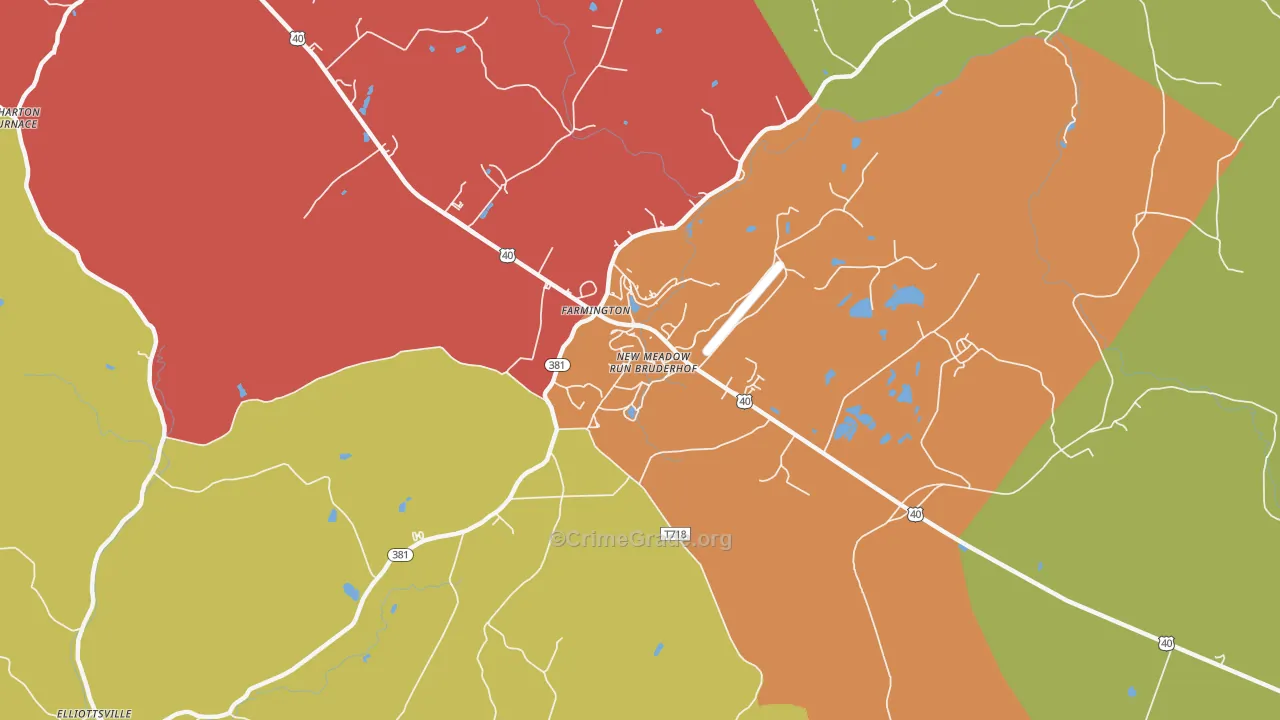 Mount Washington, PA Map of Arson Rates