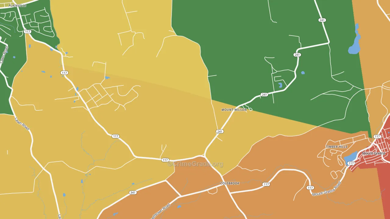 Mount Wilson, PA Map of Arson Rates