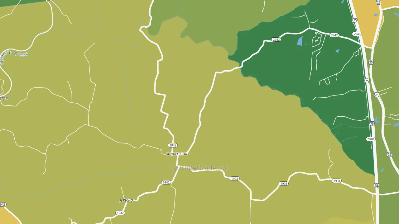 Mount Zion, KY Map of Arson Rates