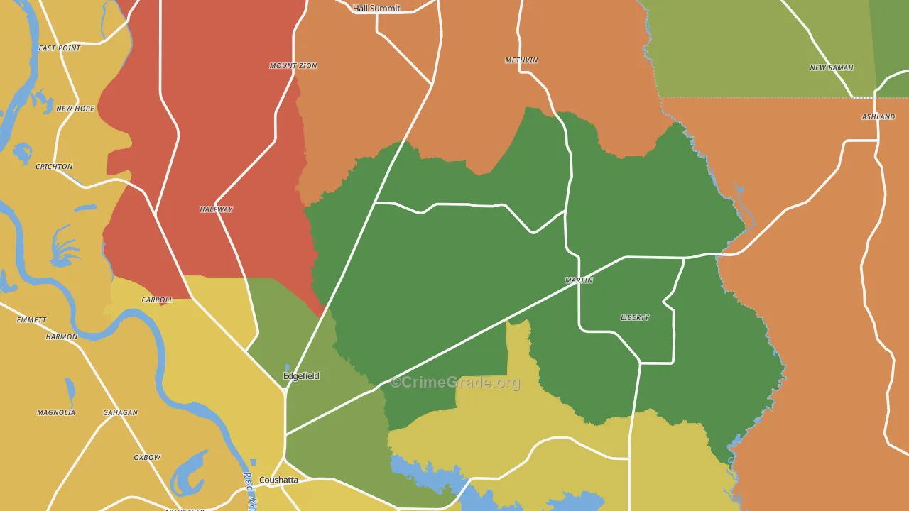 Mount Zion, LA Map of Arson Rates