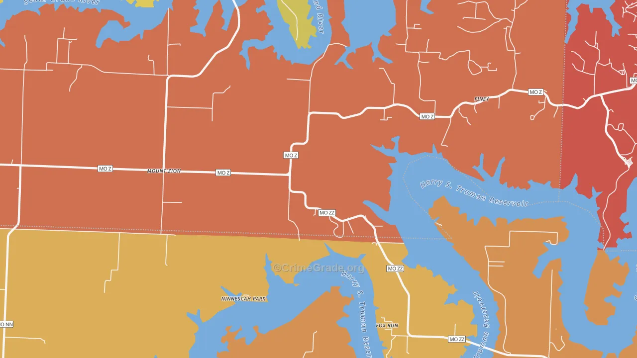 Mount Zion, MO Map of Arson Rates