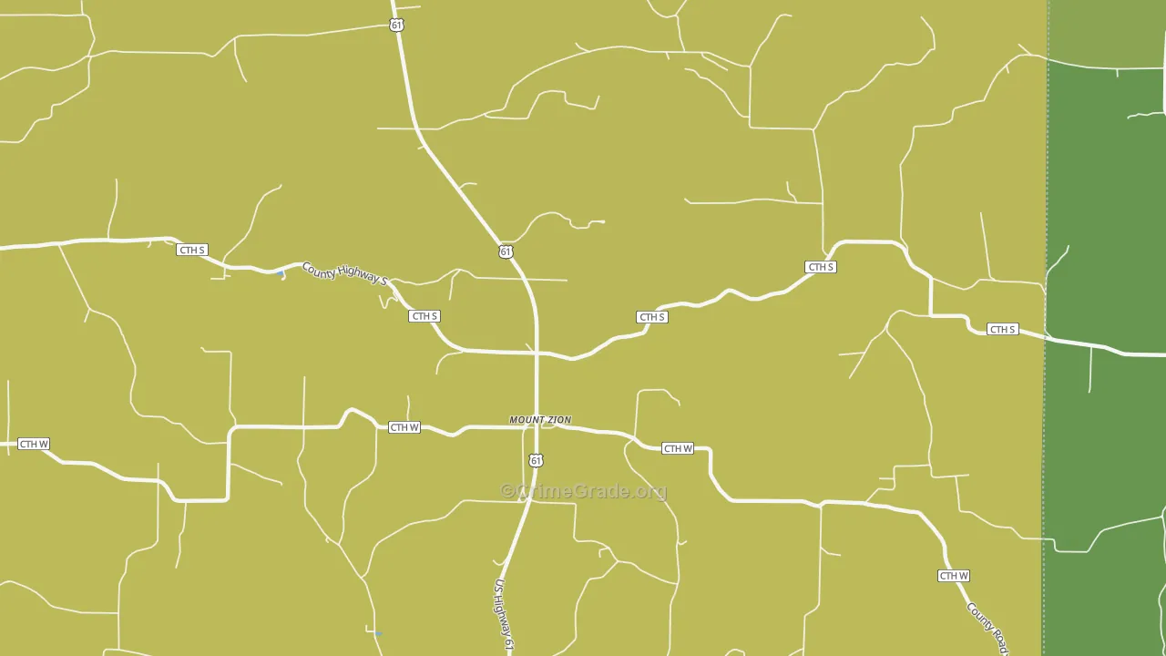 Mount Zion, WI Map of Arson Rates