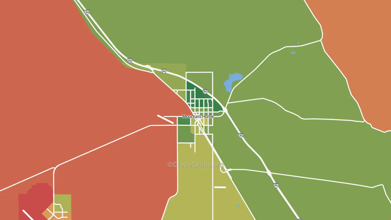 Mountain Home, ID Map of Arson Rates