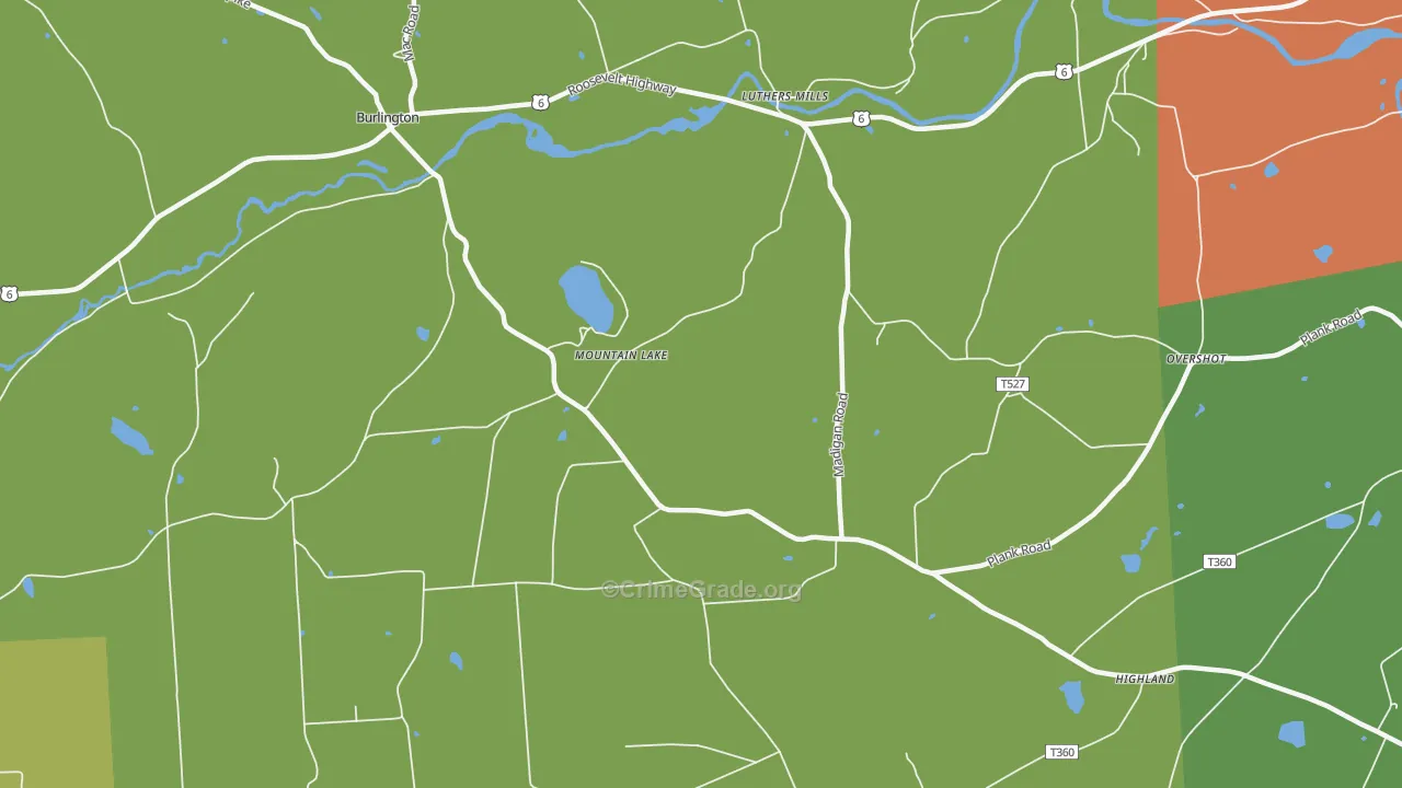 Mountain Lake, PA Map of Arson Rates