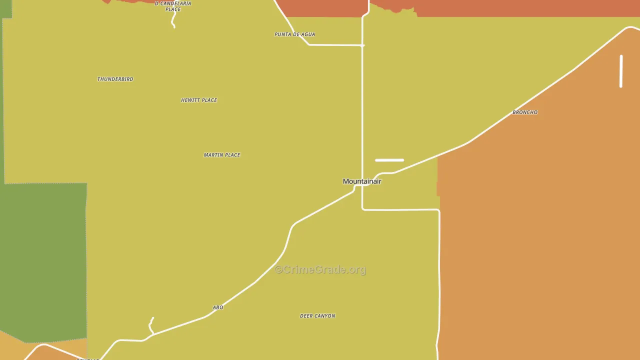 Mountainair, NM Map of Arson Rates