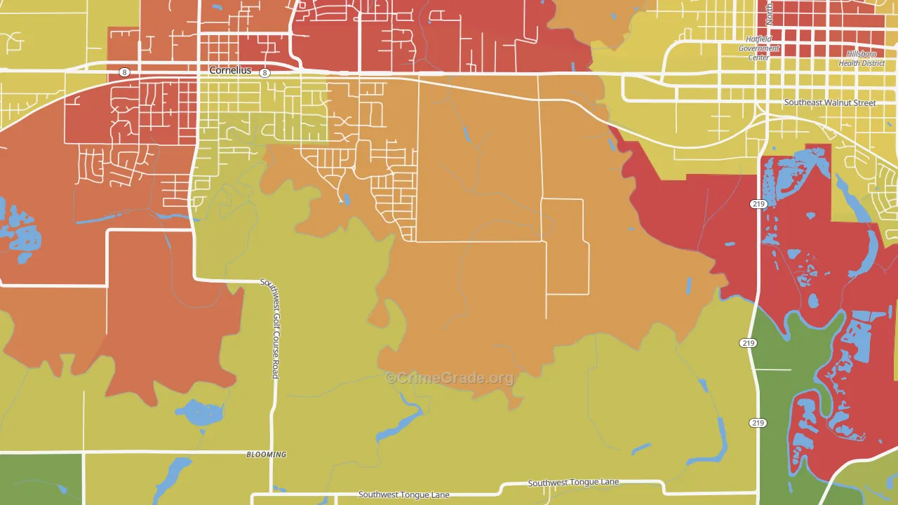 Mountaindale, OR Map of Arson Rates