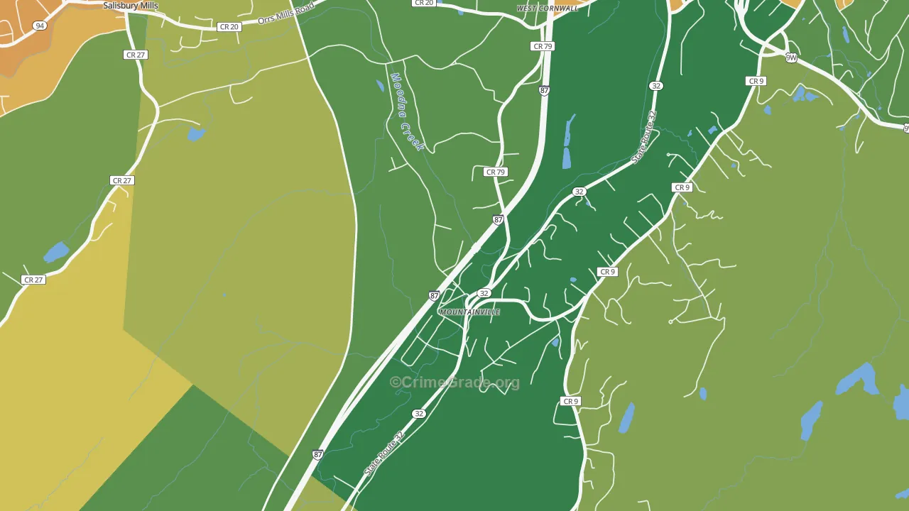 Mountainville, NY Map of Arson Rates