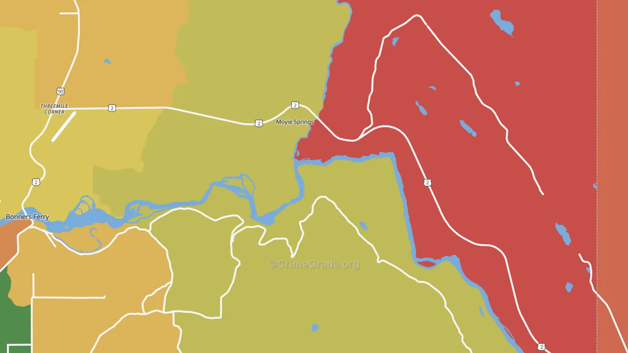 Moyie Springs, ID Map of Arson Rates