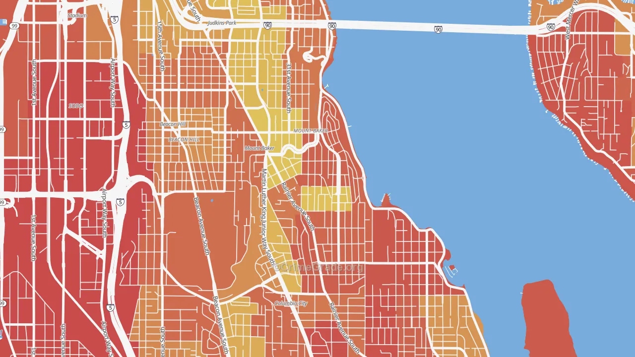 Mt. Baker, Seattle, WA Map of Arson Rates