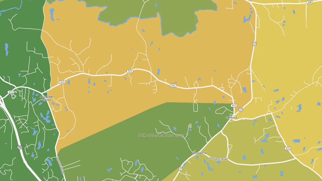 Mulberry Grove, GA Map of Arson Rates
