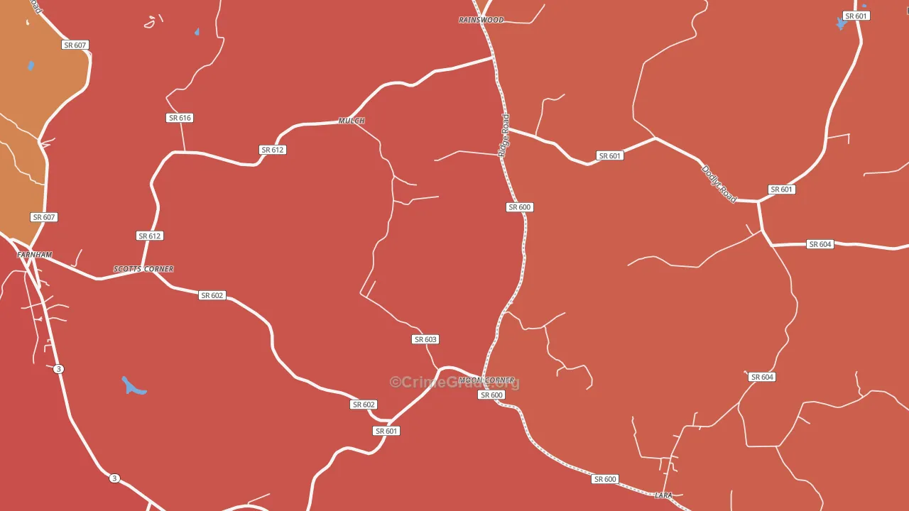 Mulch, VA Map of Arson Rates