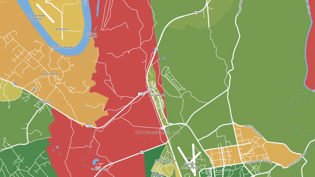 Muldraugh, KY Map of Arson Rates