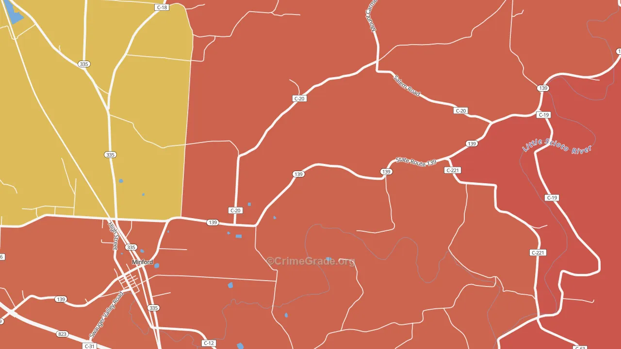 Mule Town, OH Map of Arson Rates