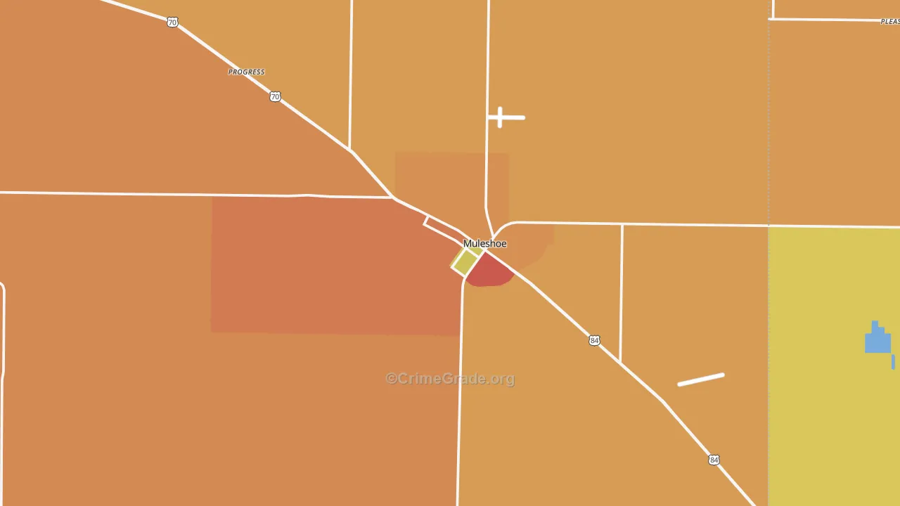 Muleshoe, TX Map of Arson Rates