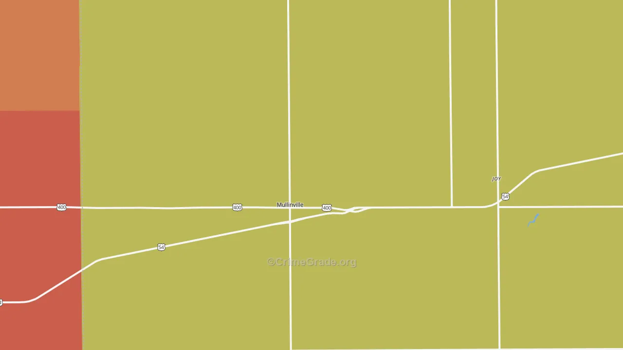 Mullinville, KS Map of Arson Rates