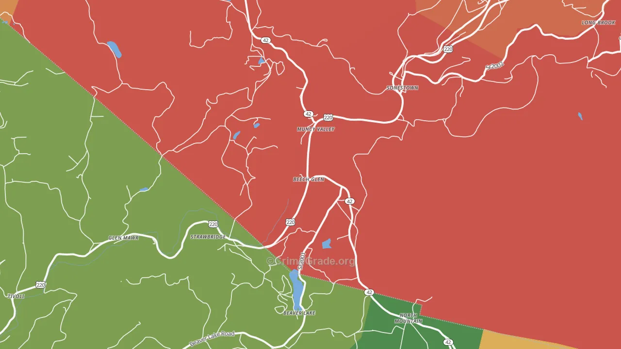 Muncy Valley, PA Map of Arson Rates