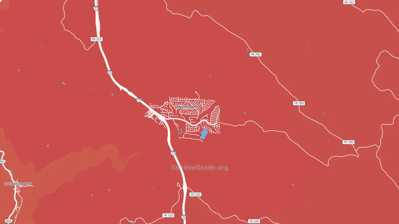 Munds Park, AZ Map of Arson Rates