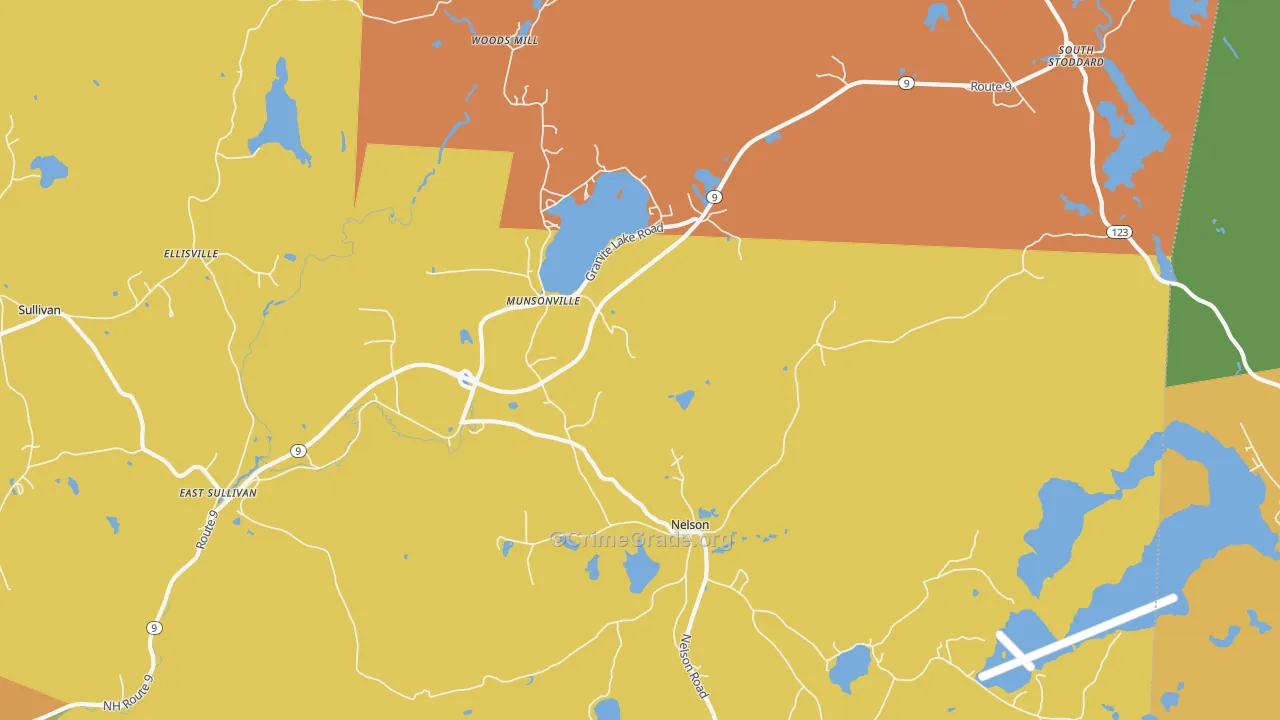 Munsonville, NH Map of Arson Rates