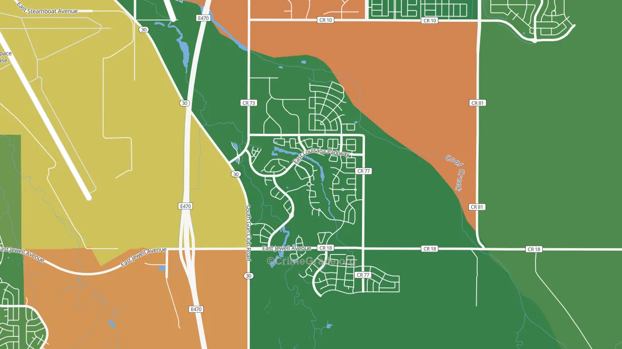 Murphy Creek, Aurora, CO Map of Arson Rates