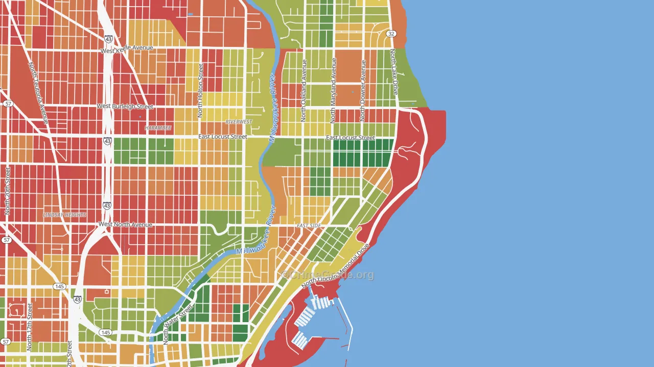 Murray Hill, Milwaukee, WI Map of Arson Rates