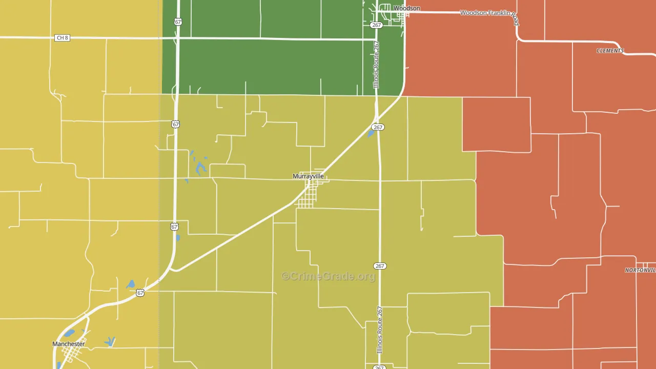 Murrayville, IL Map of Arson Rates
