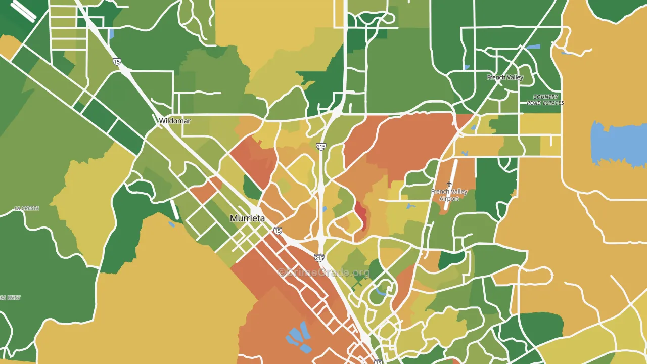 Murrieta, CA Map of Arson Rates