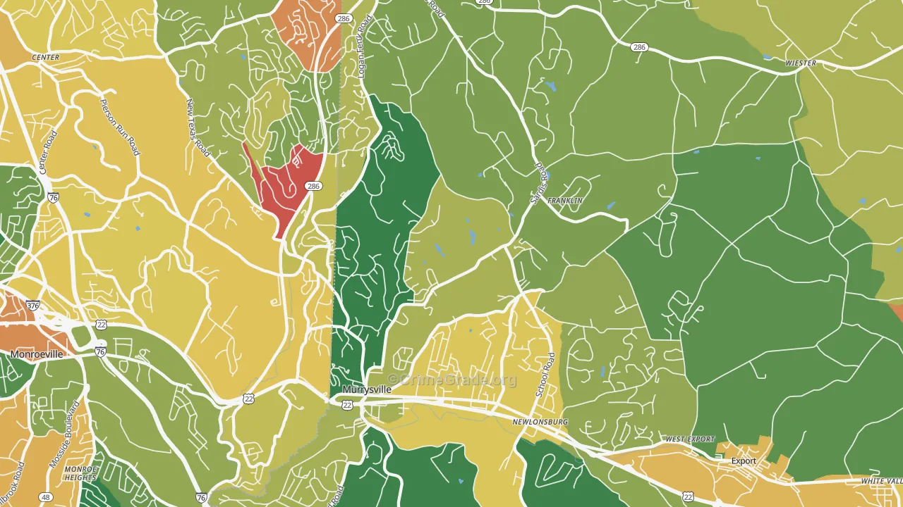 Murrysville, PA Map of Arson Rates