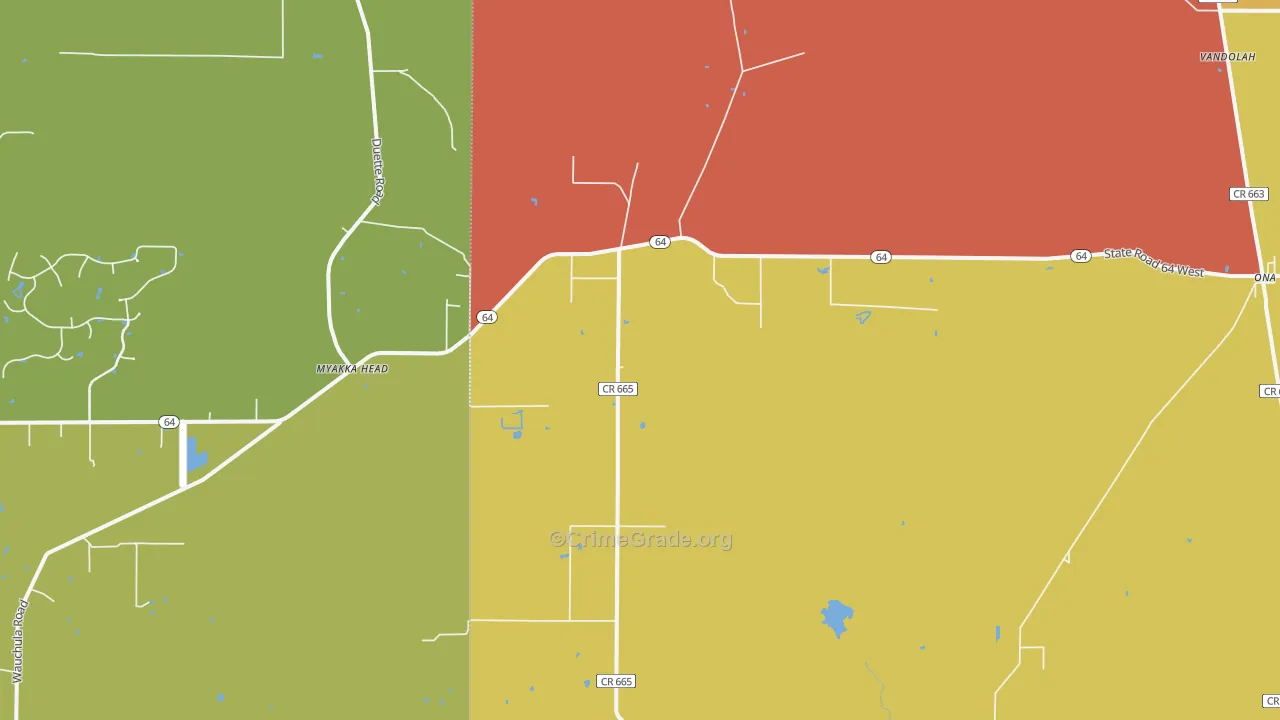 Myakka Head, FL Map of Arson Rates