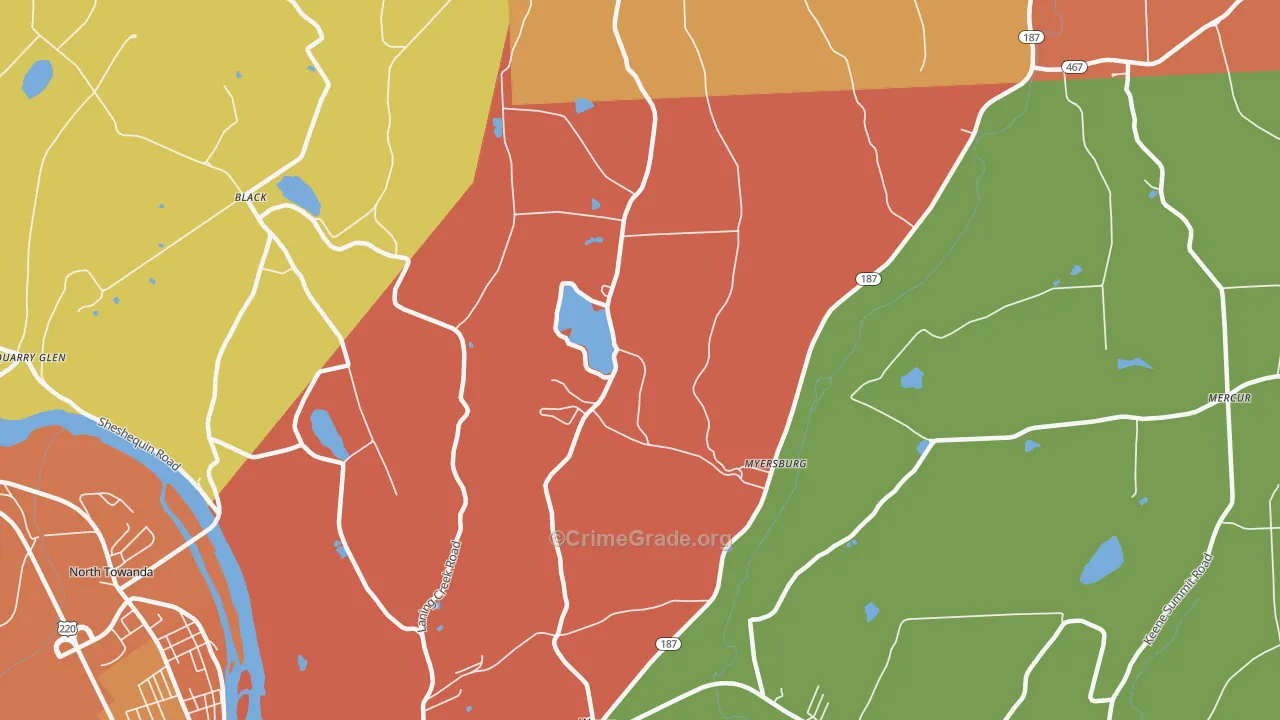 Myersburg, PA Map of Arson Rates