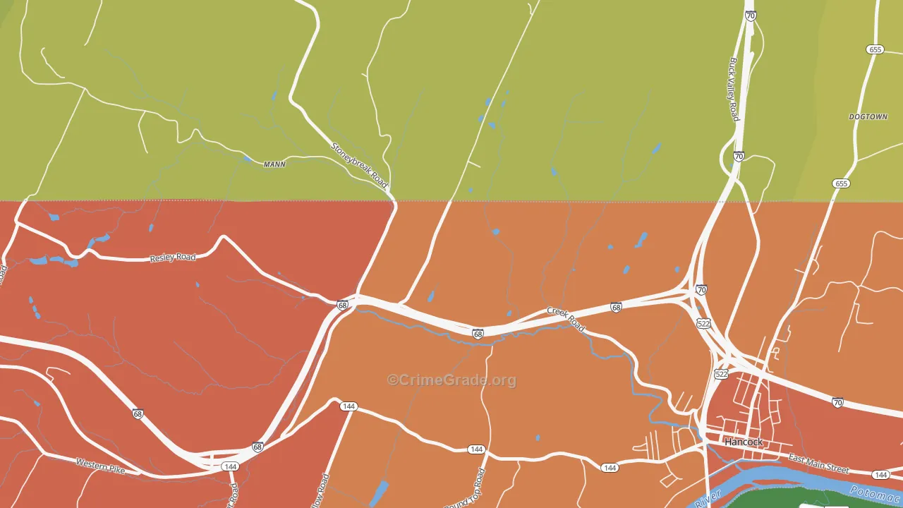 Myersdale, MD Map of Arson Rates