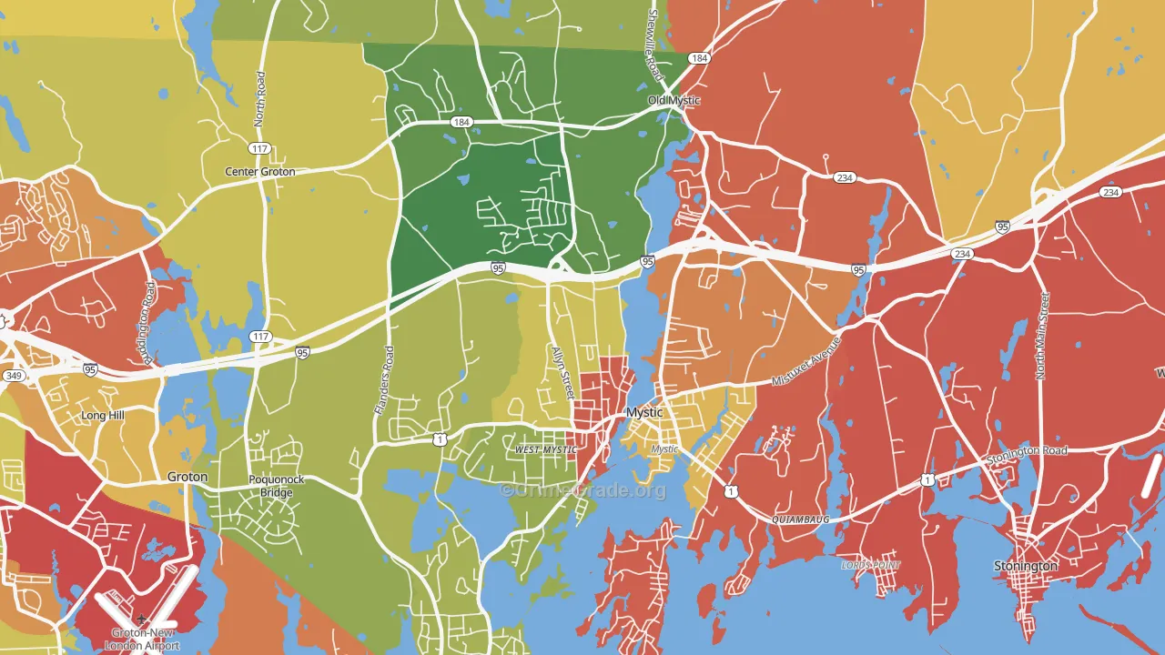 Mystic, CT Map of Arson Rates