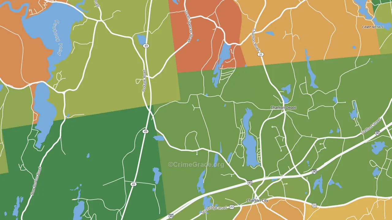 Mystic Grove, MA Map of Arson Rates