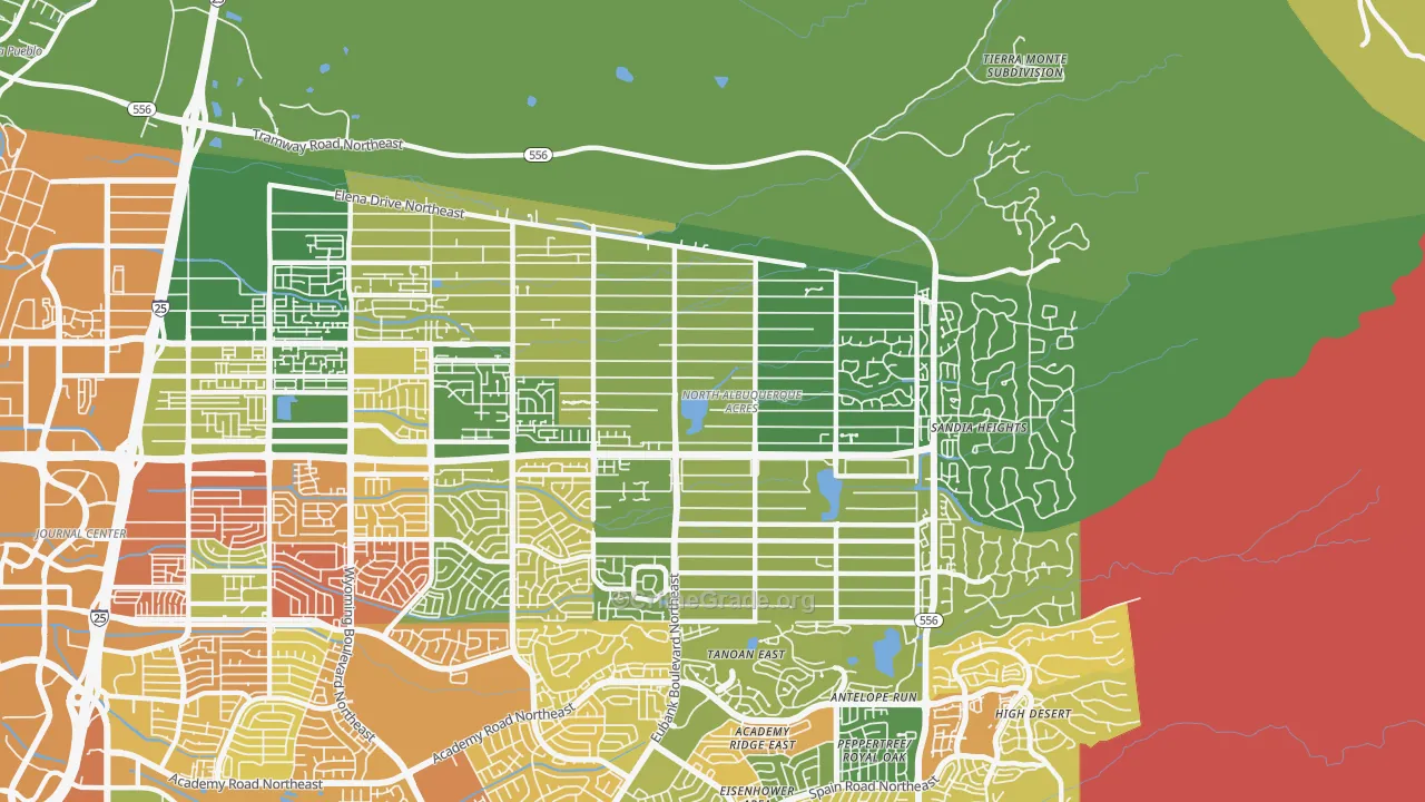 N Albuquerque Acres, Albuquerque, NM Map of Arson Rates