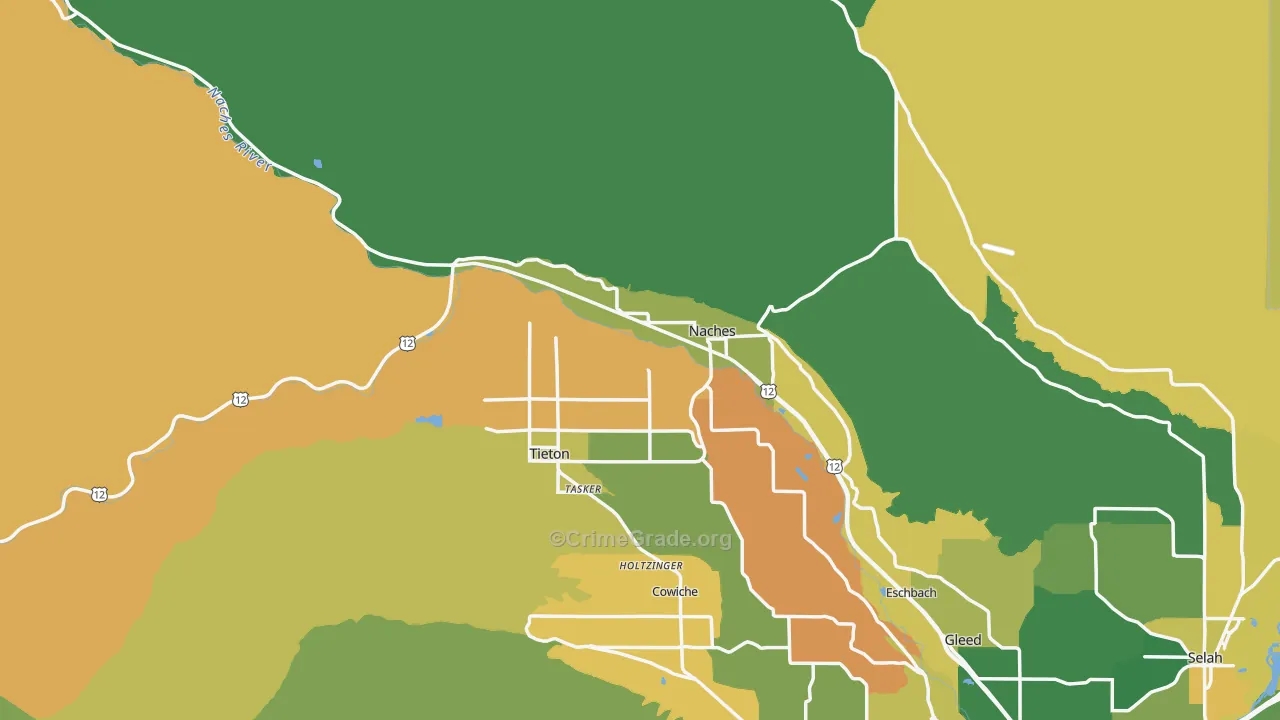 Naches, WA Map of Arson Rates