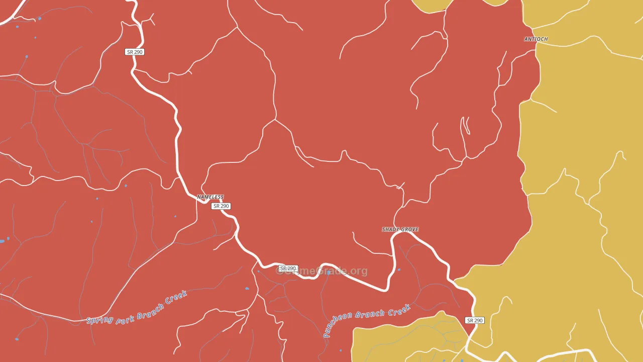 Nameless, TN Map of Arson Rates