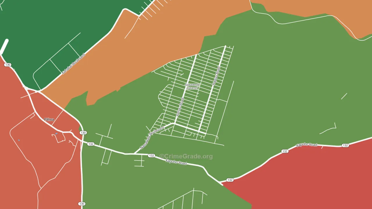 Nanawale Estates, HI Map of Arson Rates