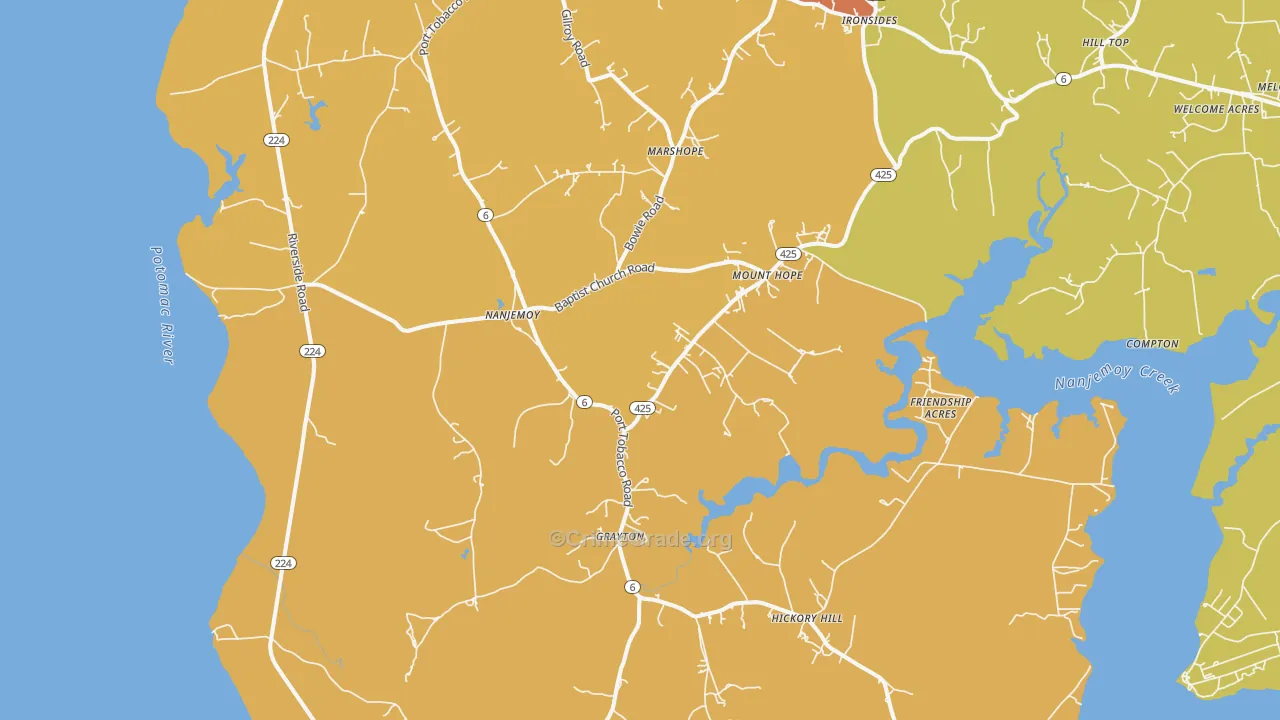 Nanjemoy, MD Map of Arson Rates
