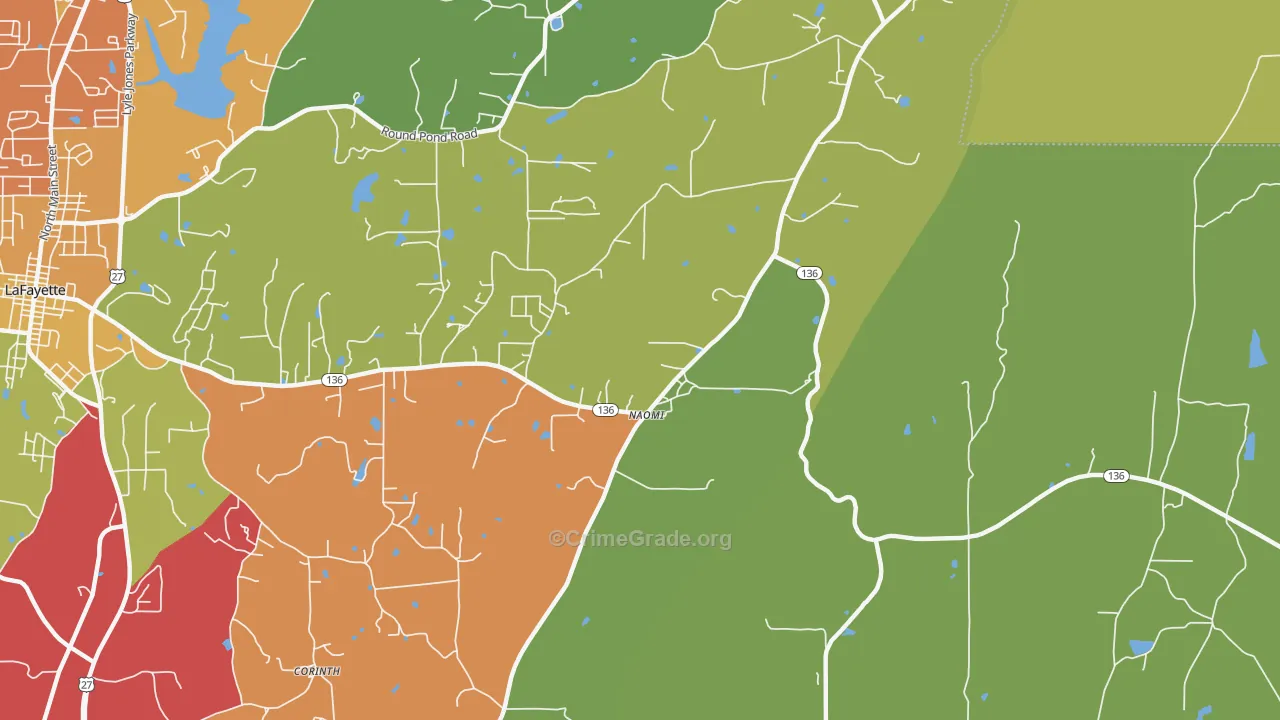 Naomi, GA Map of Arson Rates