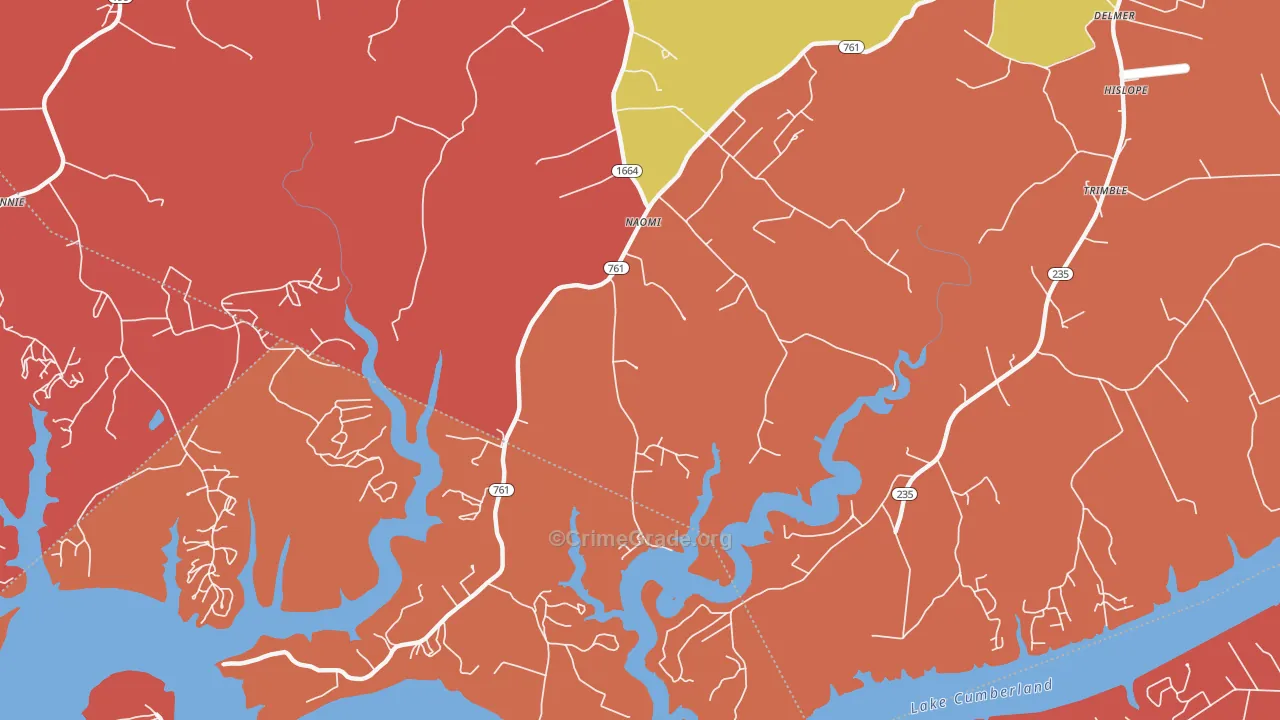 Naomi, KY Map of Arson Rates