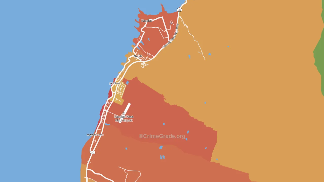 Napili, HI Map of Arson Rates