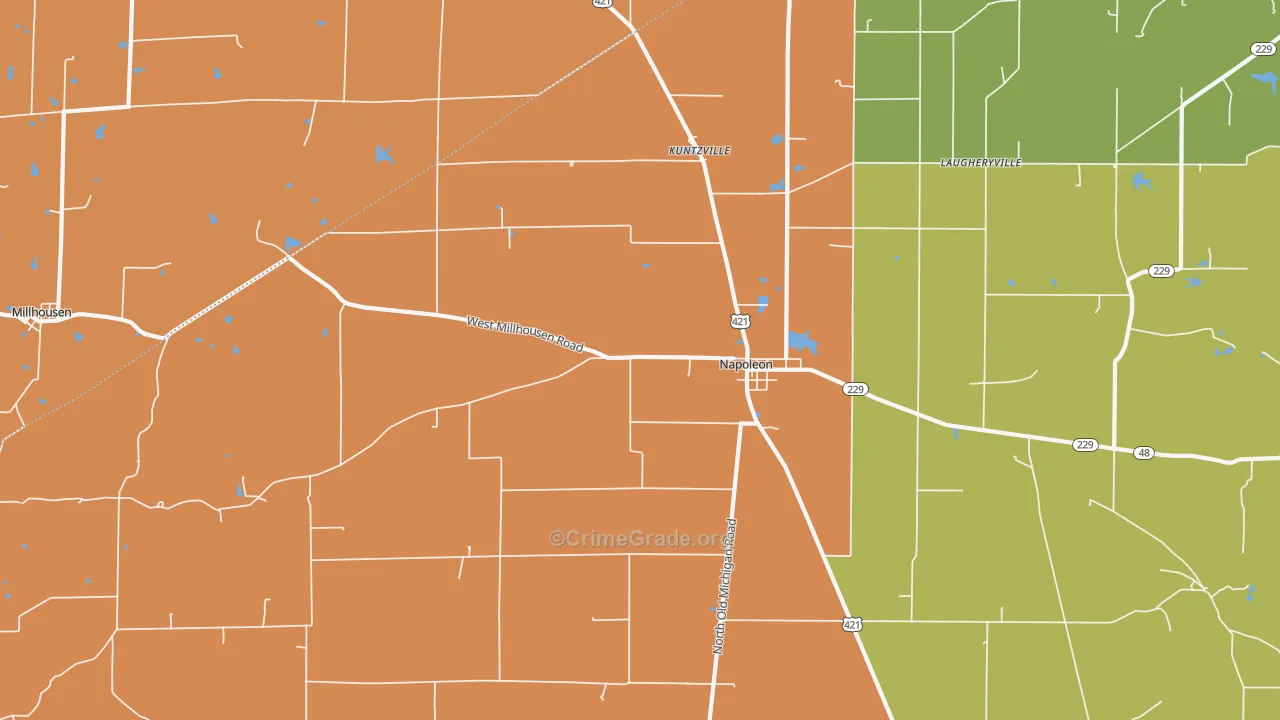 Napoleon, IN Map of Arson Rates